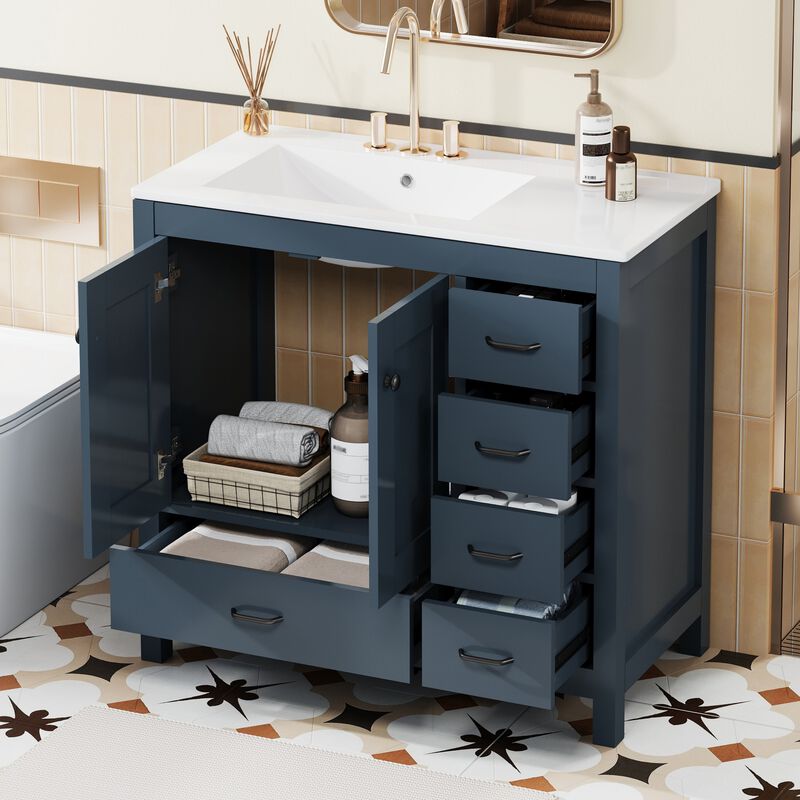 Merax Bathroom Vanity with Ceramic Sink Combo