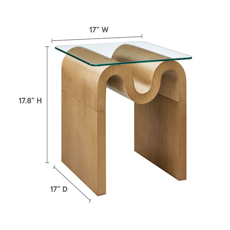 Ondine Glass Top Side Table image number 2