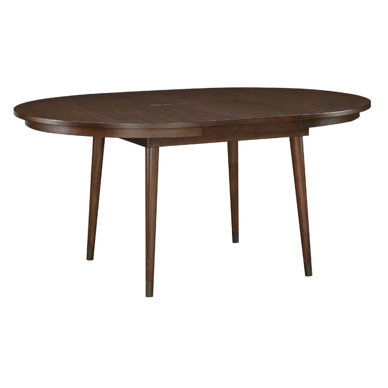 Coly Dining Table with Butterfly Leaf 48-65 Inch Round, Maple Brown