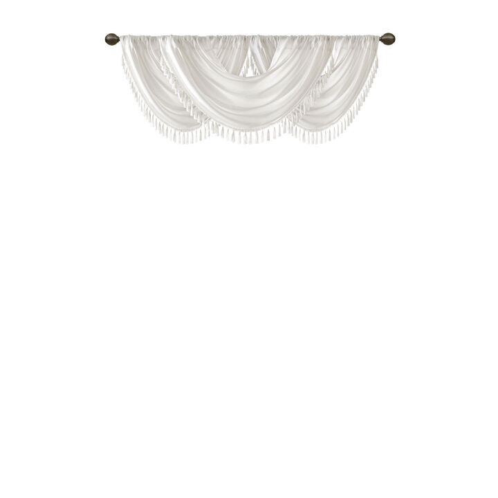 Gracie Mills Aurelius Faux Silk Sheen Waterfall Embellished Valance