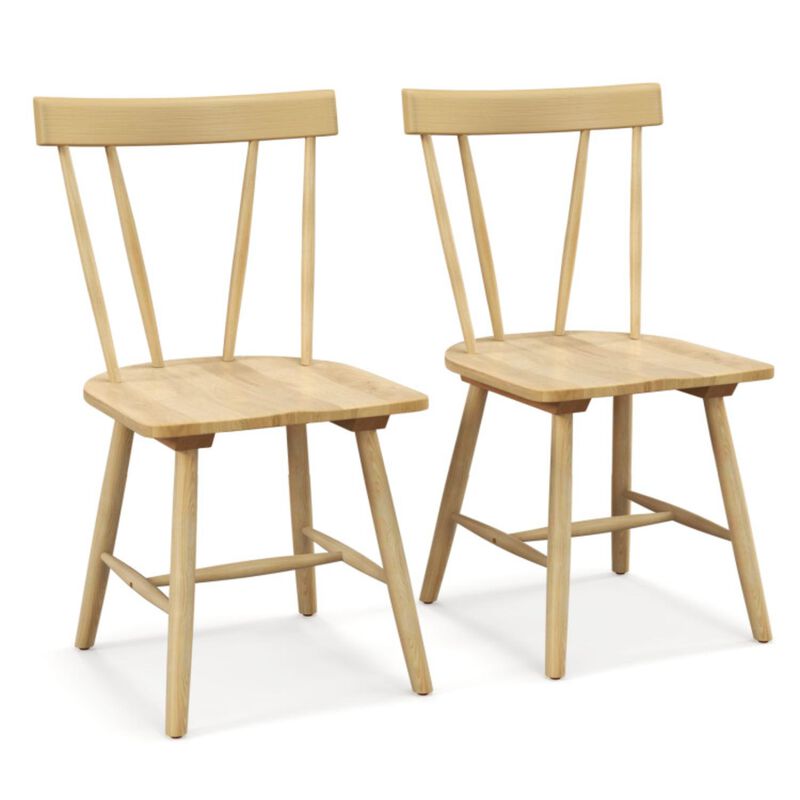 Hivvago Windsor Style Armless Chairs with Solid Rubber Wood Frame