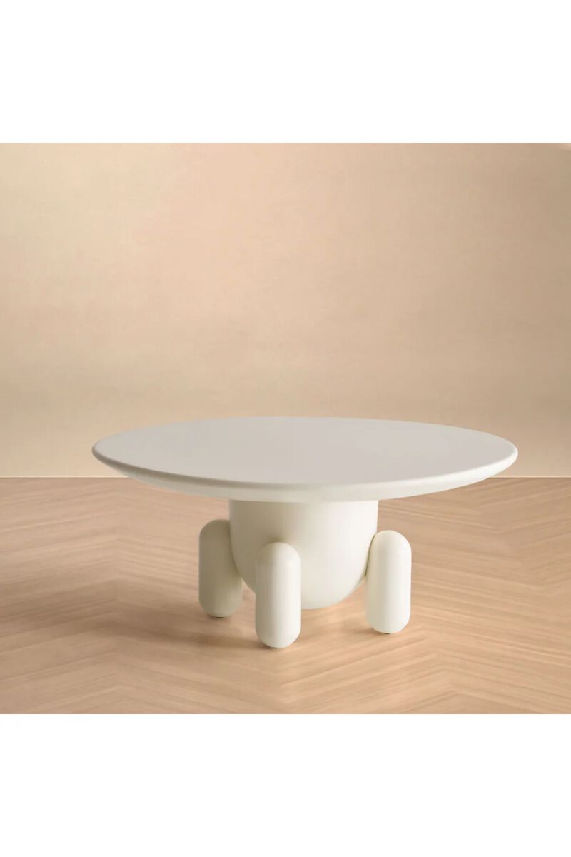 White Gloss Round Coffee Table | OROA Modern Gabby image number 5