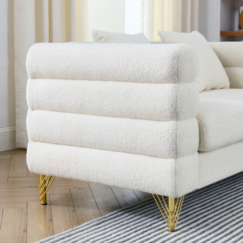 Sibsod modern-design plush cloud-shaped sofa set image number 6