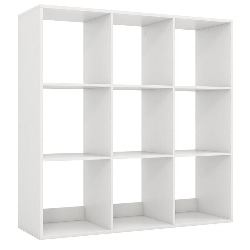 9 Cube Bookshelf with Back Guardrail for Living Room Bedroom