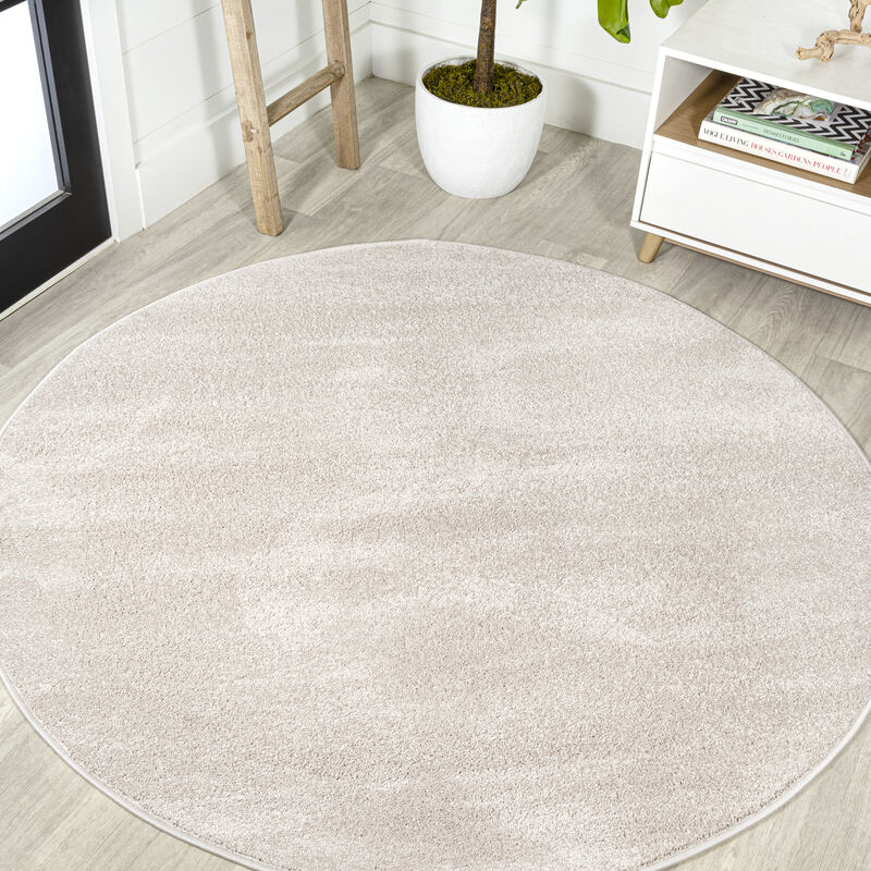 Haze Solid Low Pile Round Area Rug