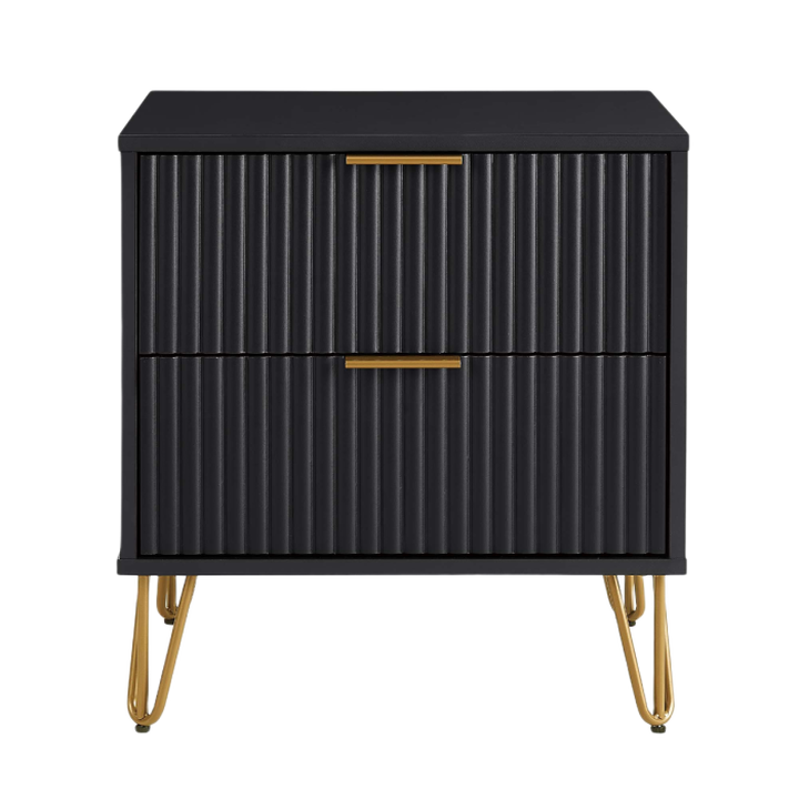 Dumbo 2-Drawer Nightstands in Black (Set of 2)