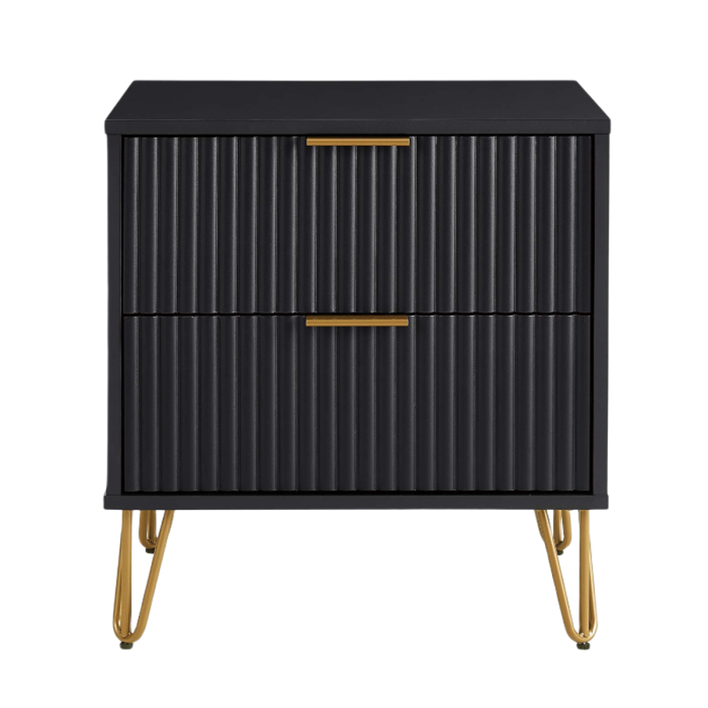 Dumbo 2-Drawer Nightstands in Black (Set of 2)