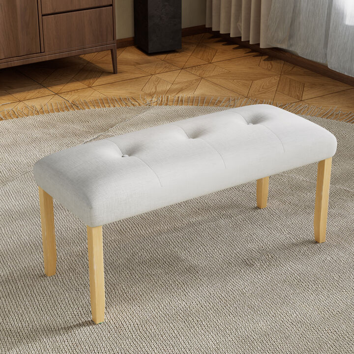 Merax Upholstered Tufted Bench, Modern Bedroom Benches Upholstered Dining Benches