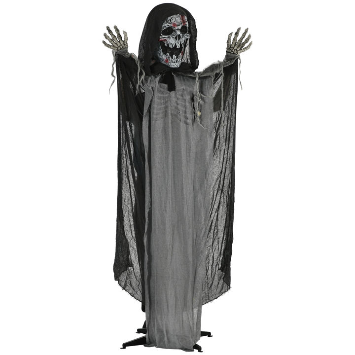 74" Outdoor Halloween Decorations Skeleton Witch, Life Size Animated Prop