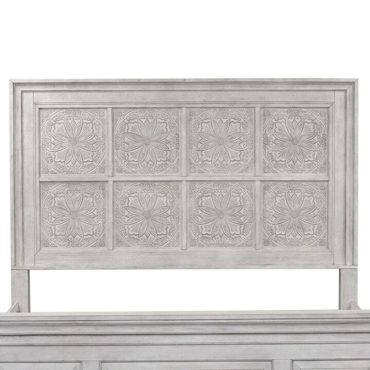 Liberty Furniture Heartland Optional California King Panel Bed in Antique White w/ Tobacco Top