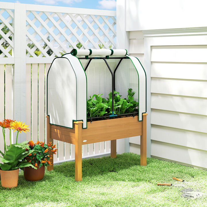 Hivvago Greenhouse Covered Raised Garden Bed for Herbs and Vegetables