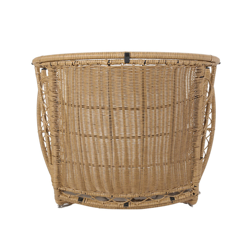 Merax Outdoor Wicker Standing Basket Chair with Cushion