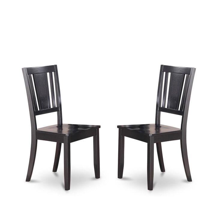 Dudley Dining Chair with Wood Seat in Black Finish, Set of 2