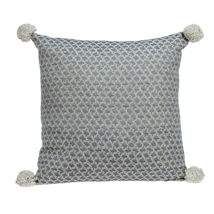 20" Gray Transitional Classic Throw Pillow