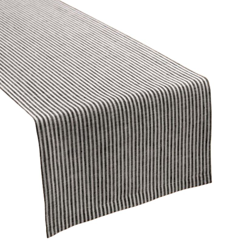 Solino Home 100% Pure Linen Table Runner - Narrow Stripe