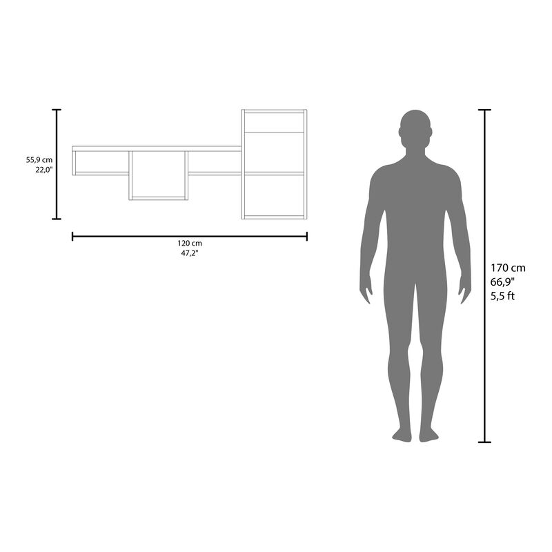 Norman Shelf 22" H, 7 Shelves, Black