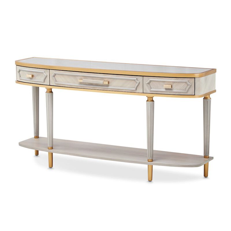 Michael Amini St. Charles Console Table - Dove Gray