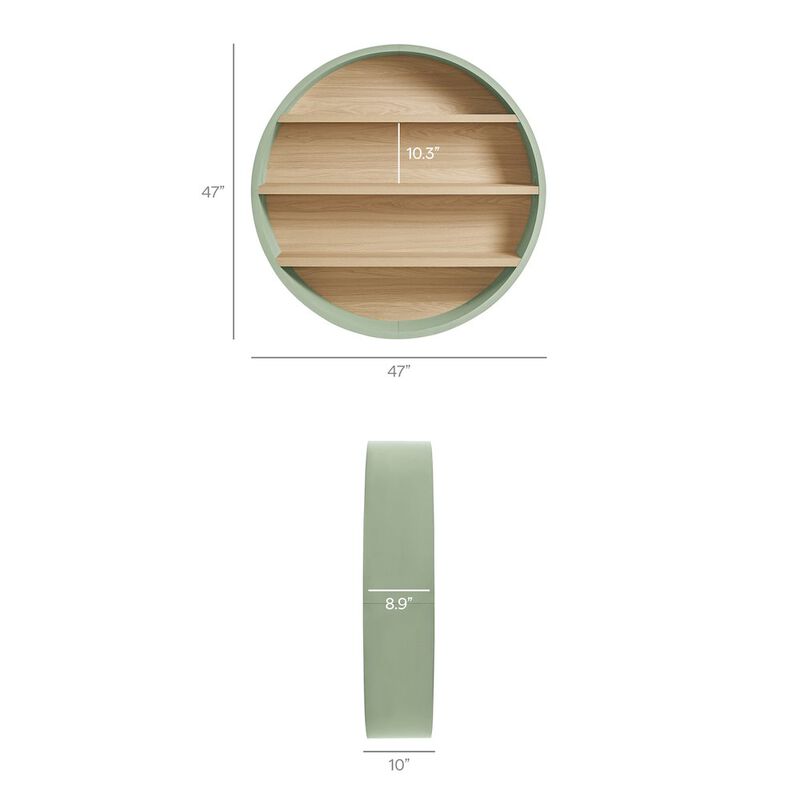 Romy 47" Round Wall Book Shelf image number 2