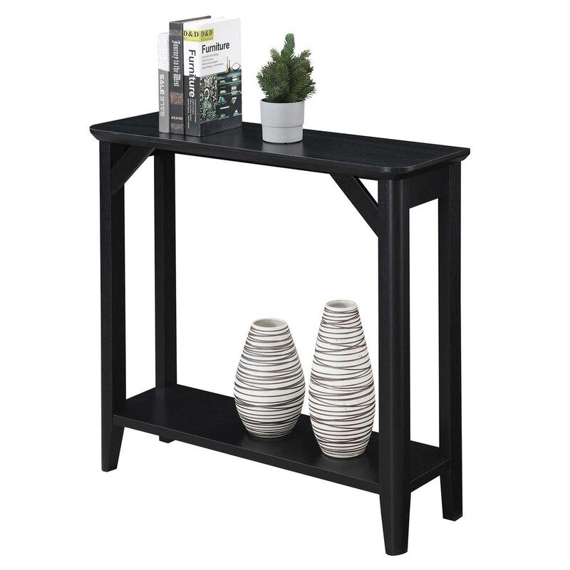 Convenience Concepts Winston Hall Table with Shelf, Black