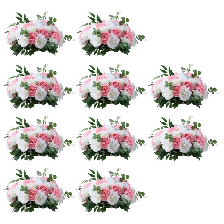 10 Pack Artificial Flower Ball Centerpieces 17.7 Inch Wedding Table Decor