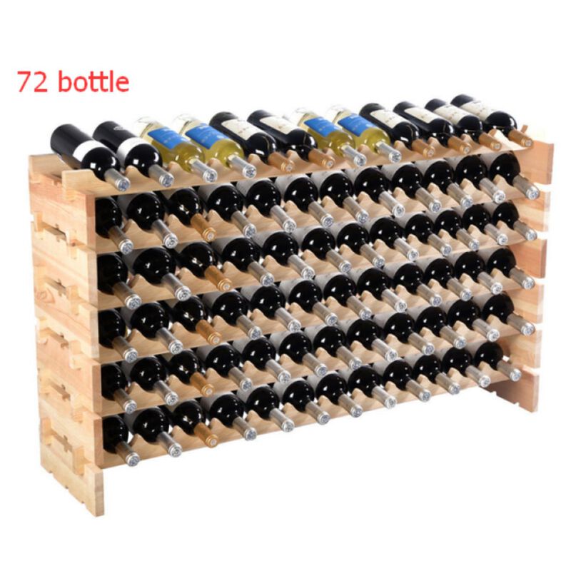 Hivvago Wooden Bottle Rack Wine Display Shelves for 72 Bottles