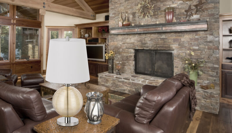 Hivvago 28" Nickel Metal Globe Table Lamp With White Empire Shade