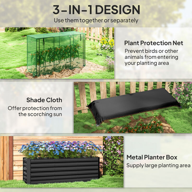 Hivvago Steel Planter Box with Shade Cloth image number 3
