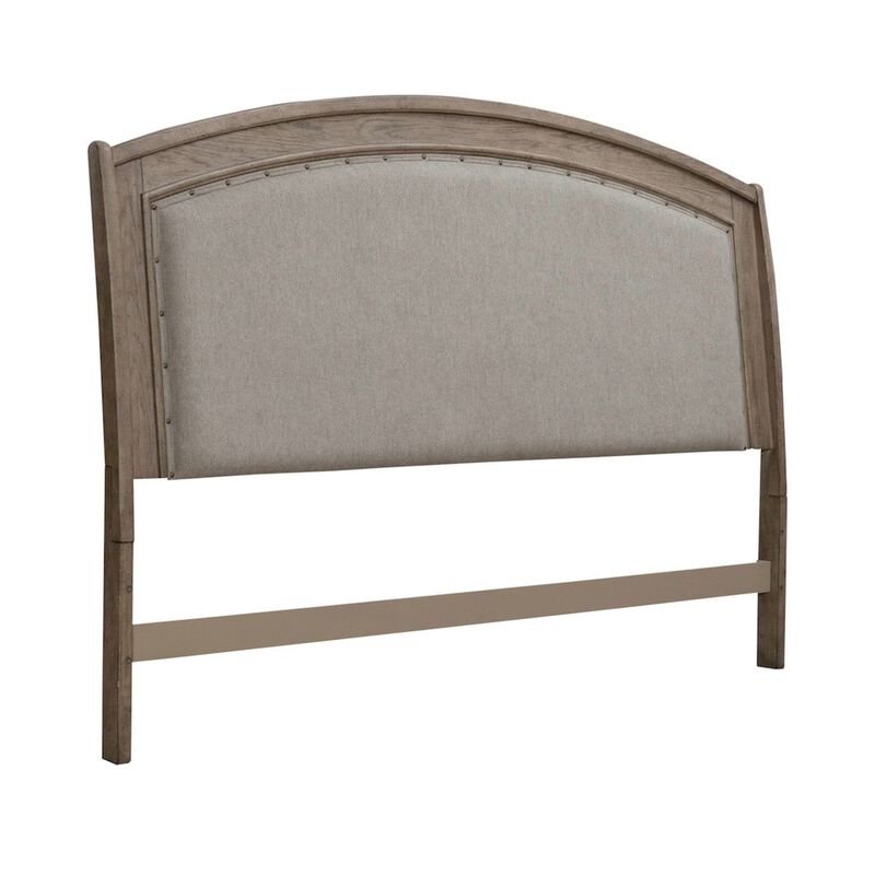 Liberty Furniture Avalon King Upholstered Headboard with Oak Wood Frame  - Burnished Beige image number 0