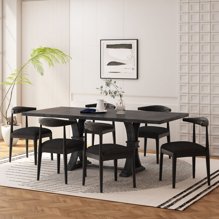 Christopher Knight Home Dored 7 Piece Contemporary Upholstered Wood Expandable Dining Set