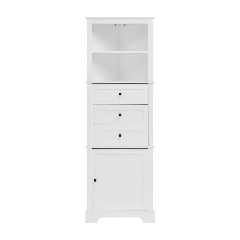 Merax Triangle Tall Bathroom Cabinet with 3 Drawers