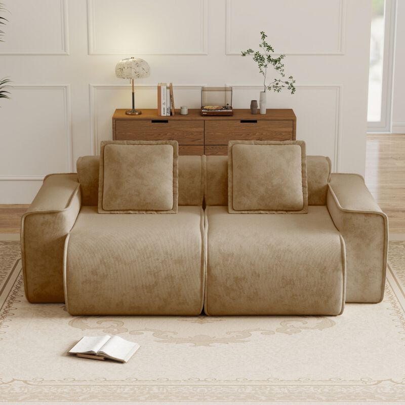 Glaquu Velvet Loveseat image number 2