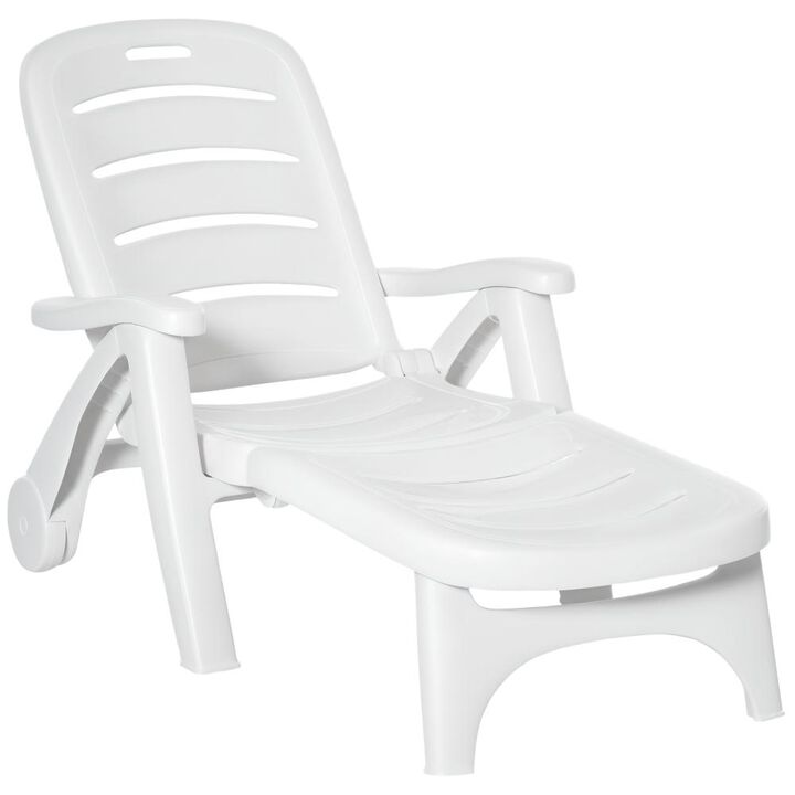 Hivvago 5-Level Reclining Chaise Lounge for Outdoor Use