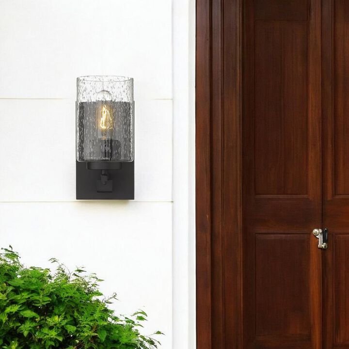 Hivvago Bronze Metal and Textured Glass Wall Sconce