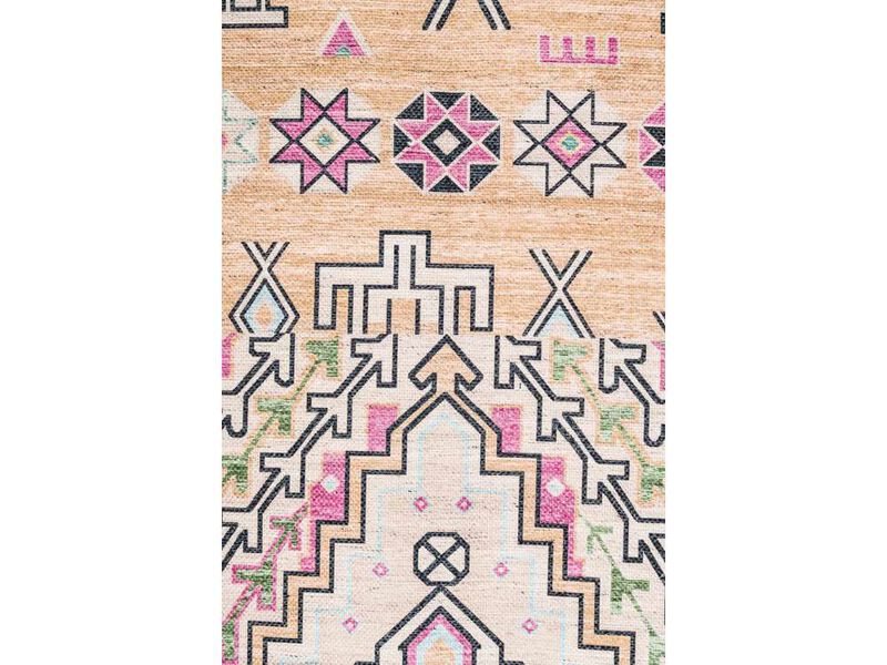Zelda Cream Multi-Colour Abstract Tribal PET Rug image number 4