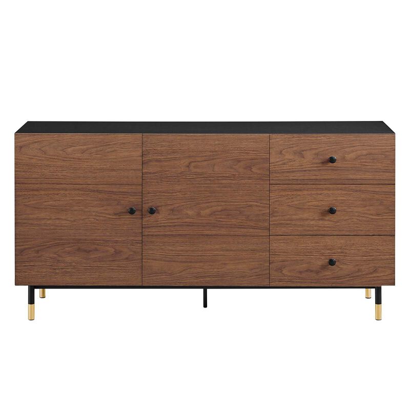 Modway EEI-6283-BLK-WAL Nexus Storage Cabinet Sideboard, Black Walnut image number 3