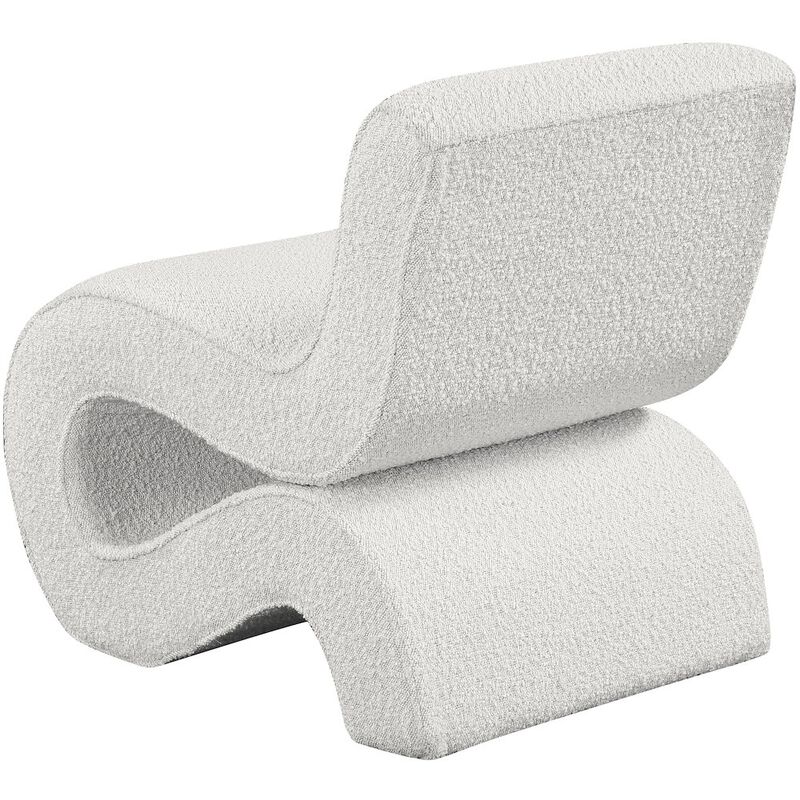 Meridian Furniture Desiree Cream Boucle Fabric Accent Chair