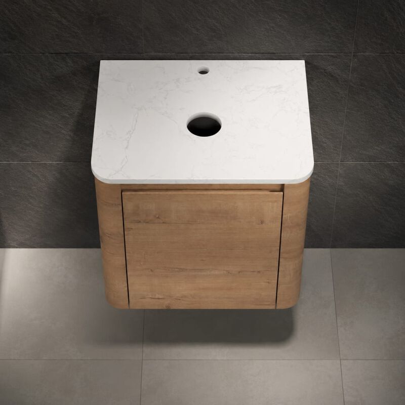 ELEMENT ACE Wall-Mounted Bathroom Vanity with Soft-Close Single Door, Space-Saving Floating Design for Bathrooms, Durable Scratch & Water Resistant Plywood Construction image number 3