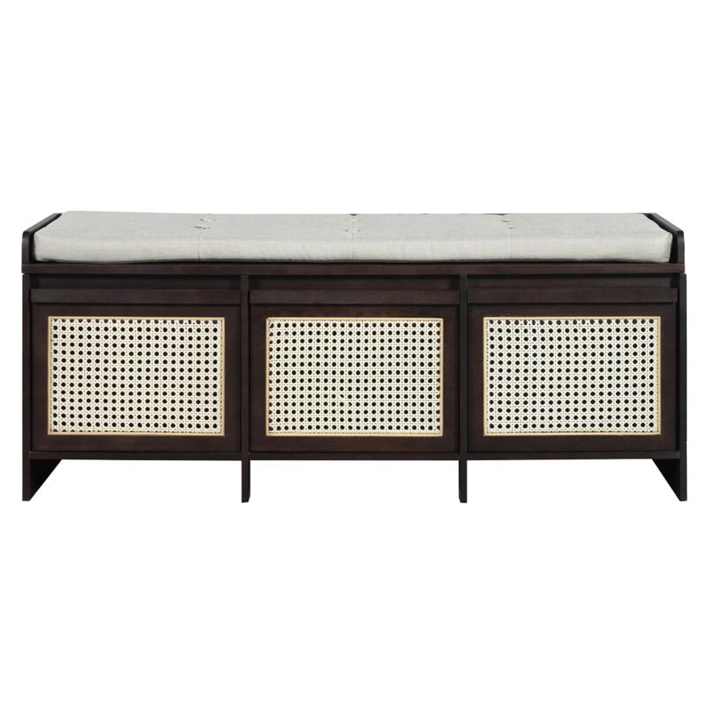 Seckbo Retro Button Tufted Upholstered Storage Bench image number 0
