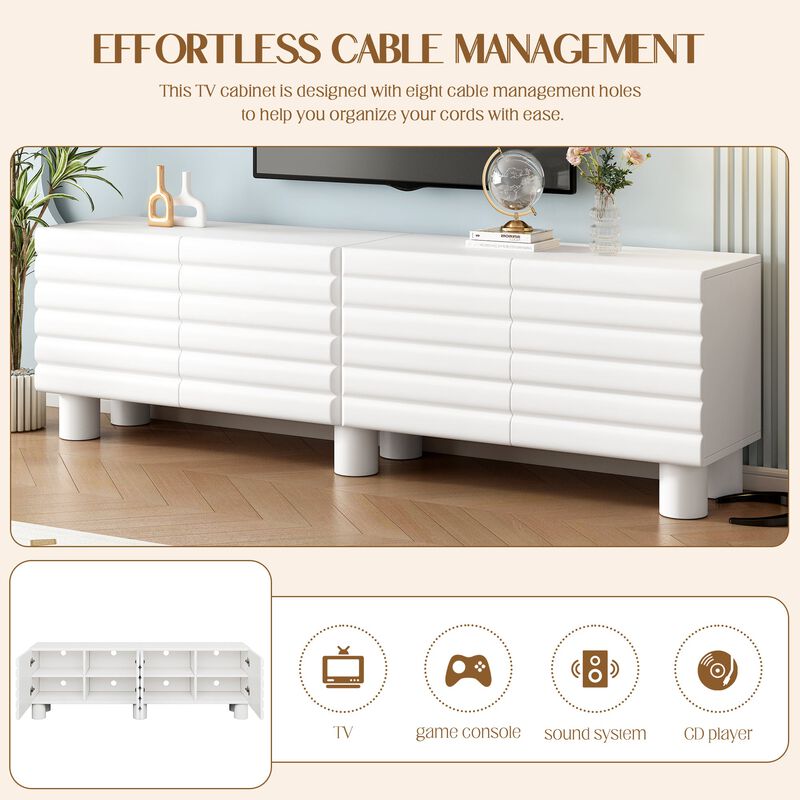 Clihome Modern Media TV Cabinet for Living Room image number 2