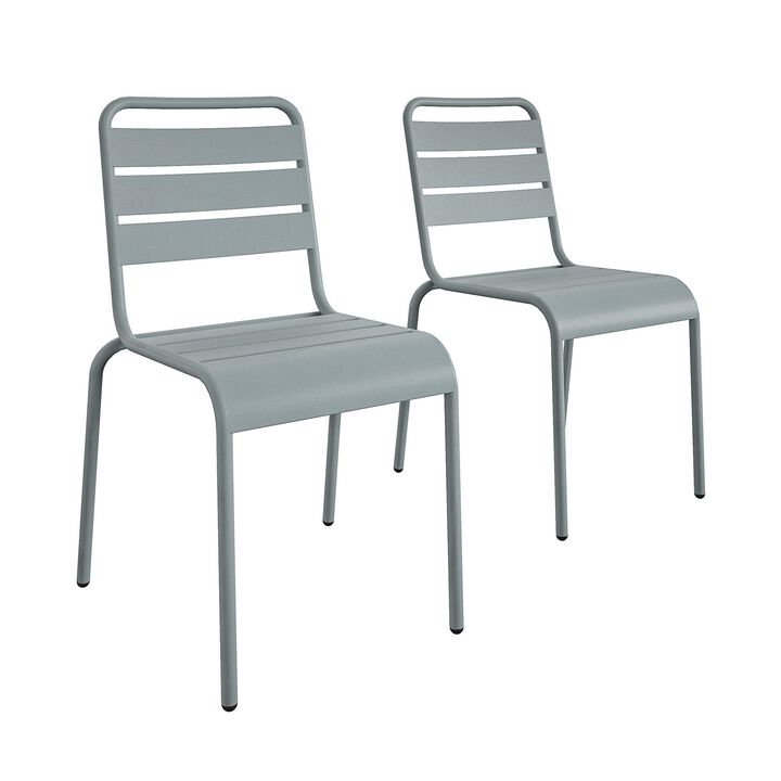 Novogratz Poolside Gossip, June Outdoor/Indoor Stacking Dining Chairs, 2-Pack, Yellow