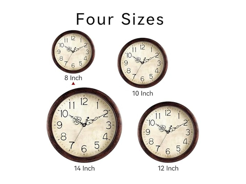 Vintage Retro Rustic Style Bronze Wall Clock 8 Inch Silent Non Ticking