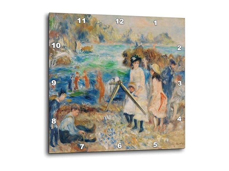 Children Seashore Pierre Auguste Renoir Wall Clock 10 Inch Home Decor image number 0