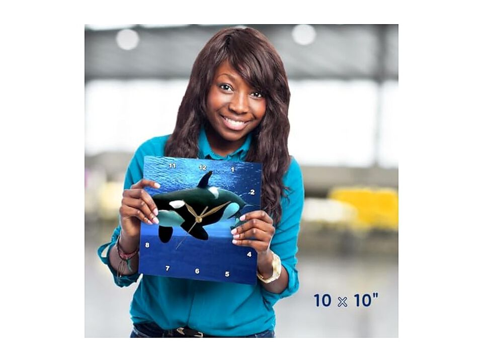 Killer Whales Wall Clock 10 Inch Home Decor