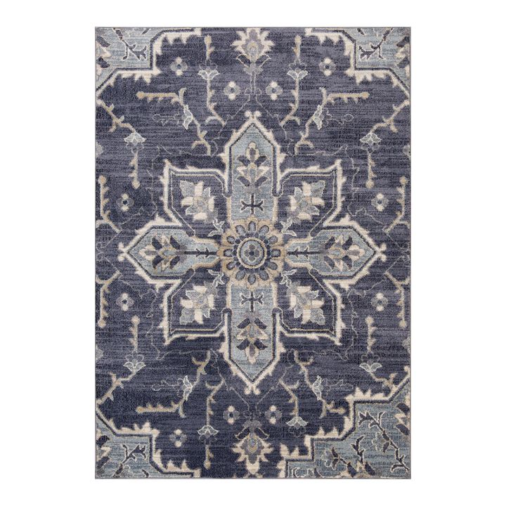 HomeRoots Floral Medallion Area Rug