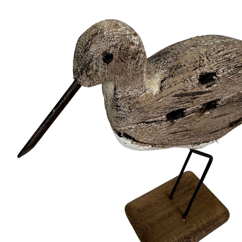 Decorative Sea Bird Figurine Weathered Wood Metal Coastal Statue 9 In image number 4