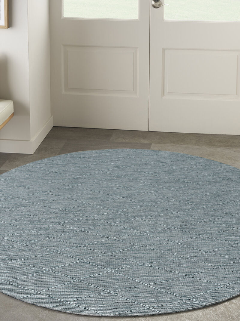Washable Solutions WSL01 Aqua 8' x Round Rug