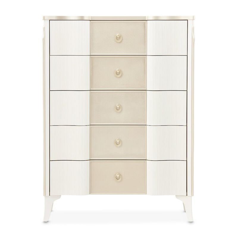 Michael Amini La Marisia 5-Drawer Chest - Creamy Pearl