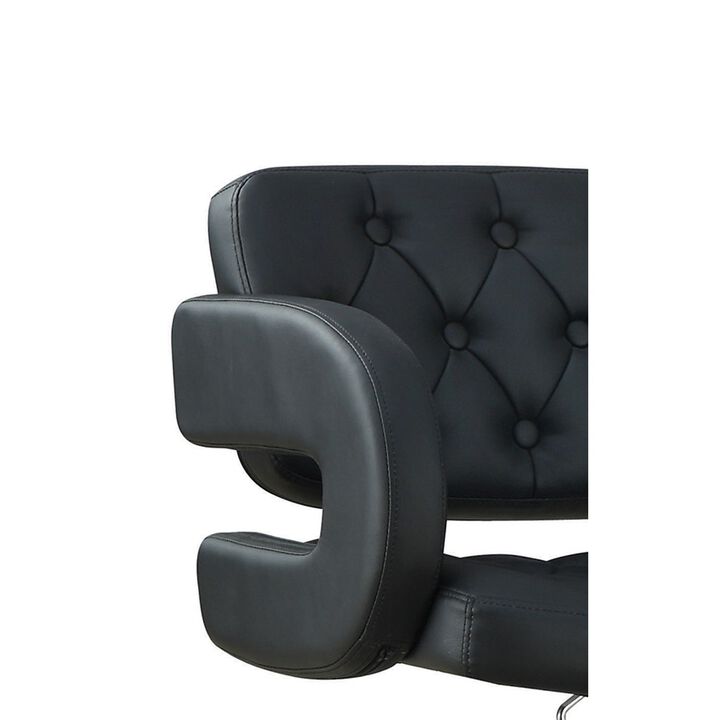 Contemporary Adjustable Height Barstool, Black