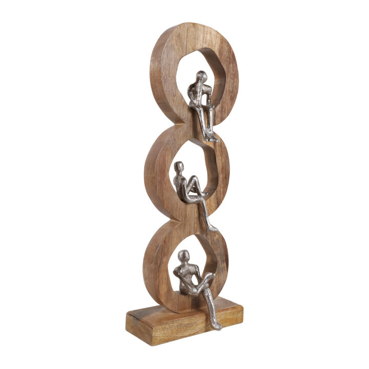 Figures In 3 Wood Rings
