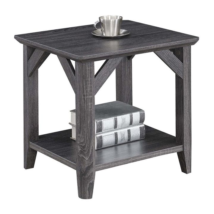 Convenience Concepts Winston End Table with Shelf, Gray